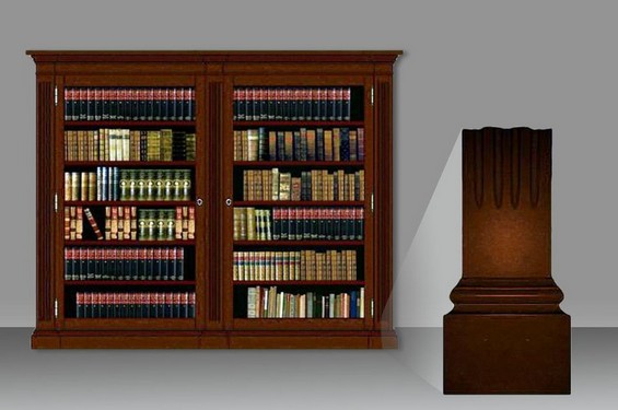 Bibliotheksschrank nach Maß, Detail der Verarbeitung